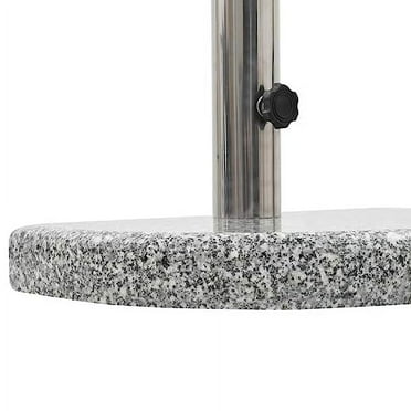 Half Round Umbrella Base | Outdoor Umbrella Stand | Parasol Base for Outside Patio, Lawn, Garden | Gray Granite 15.7" x 11" x 1.6"