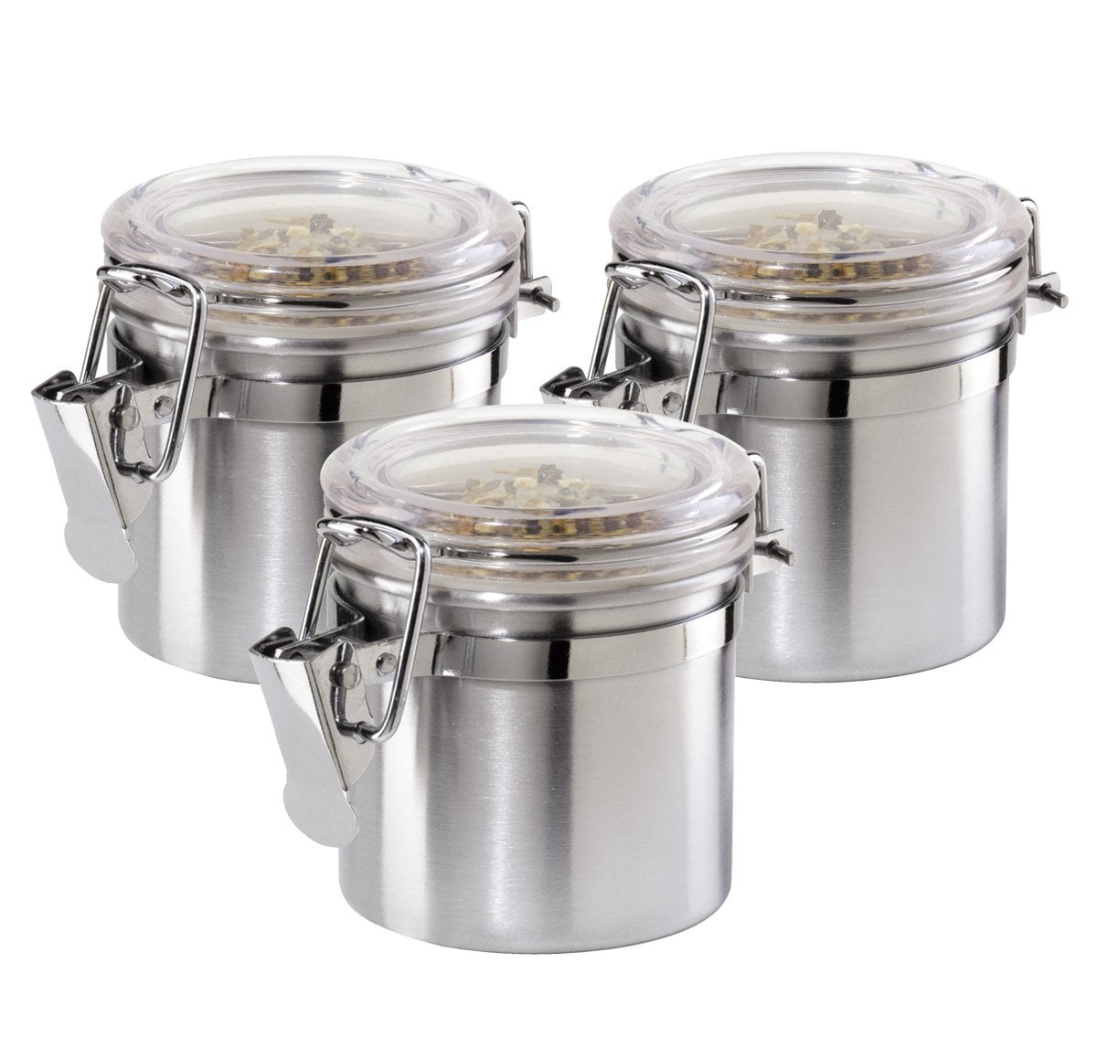 Oggi 3Piece Stainless Steel Airtight Canisters, Mini
