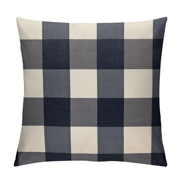Outdoor Blue Throw Pillow Covers Buffalo Plaids Check Summer Front Porch Decorative Gingham Cushion Cases Home Decor Farmhouse for Patio Furniture Couch Bed Sofa