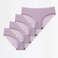 thumbnail image 2 of Levmjia Women's Seamless Underwear Ice Silk Panties Solid Color Breathable No Show Panties Yoga Exercise Low Rise Comfortable Briefs 4-Pack, 2 of 5