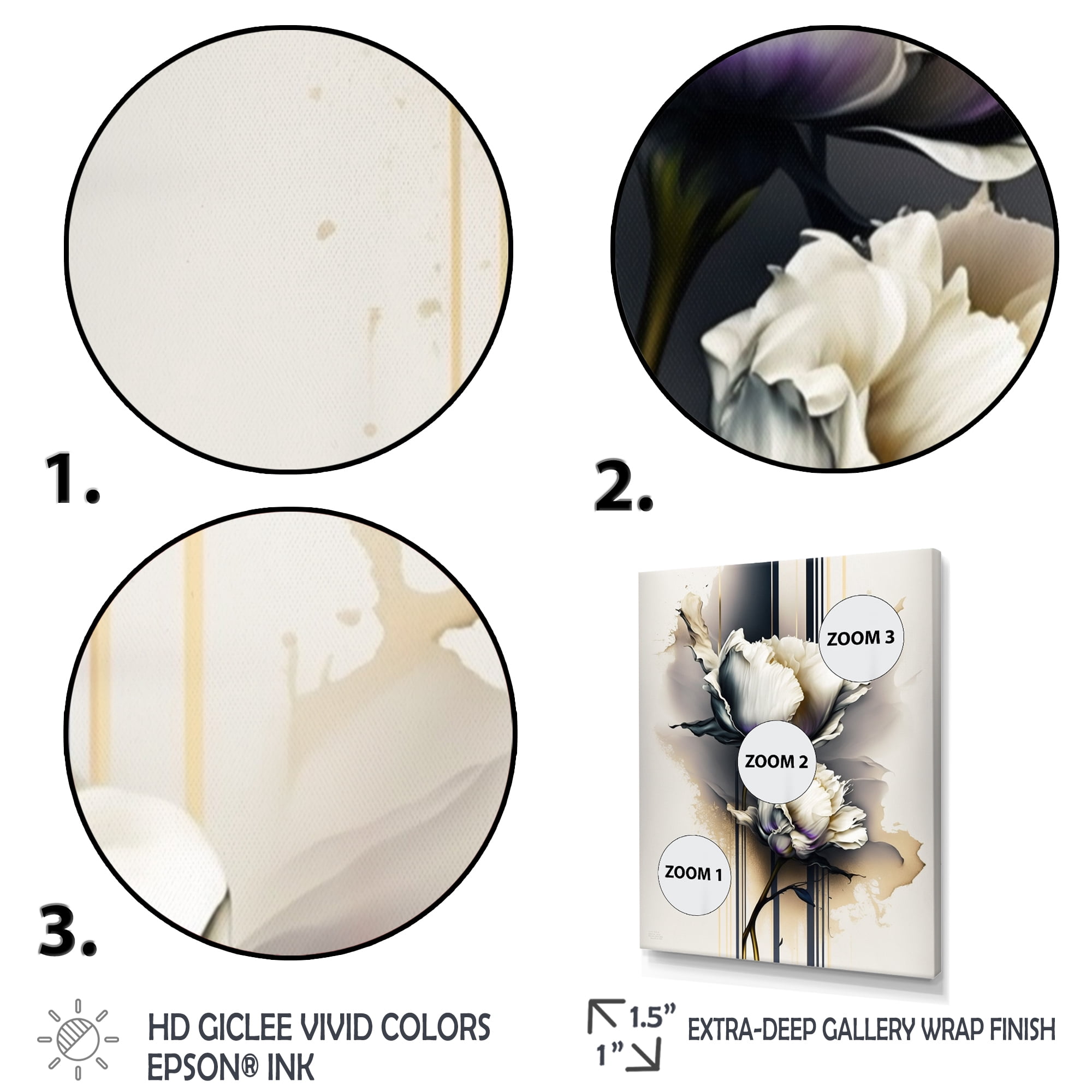 Designart White Peony Flower On Golden Beige Paint Canvas Wall Art