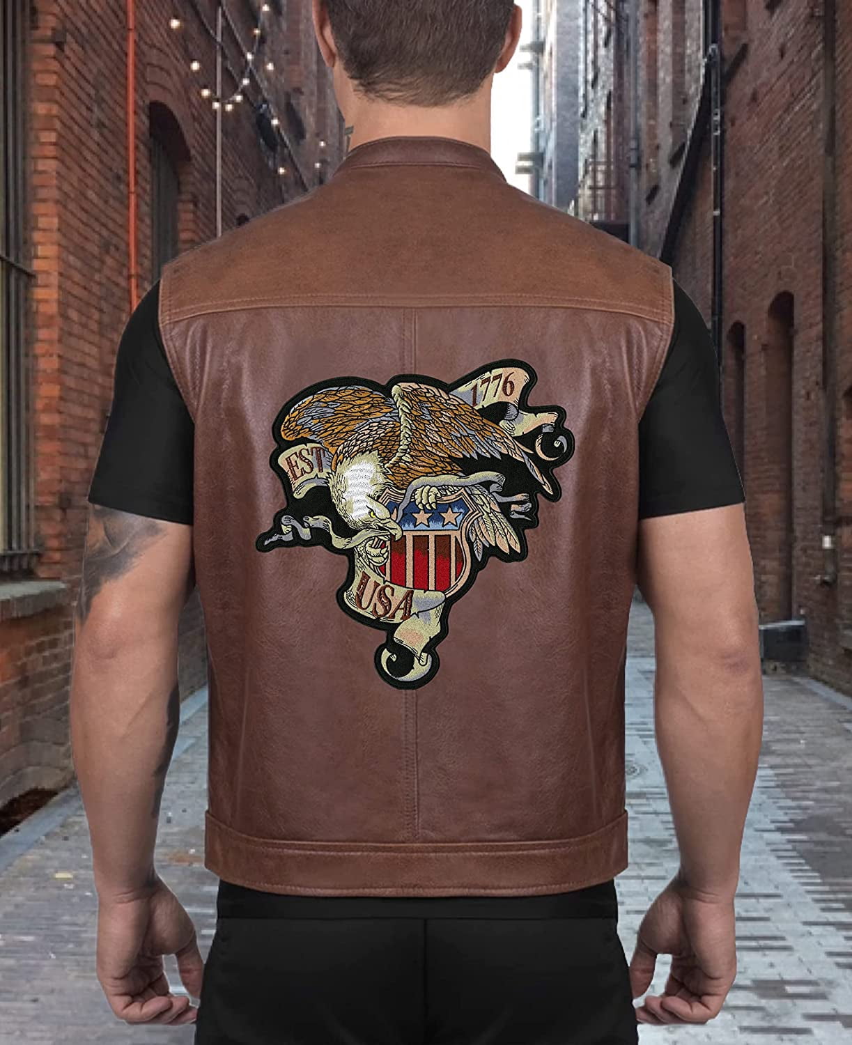 Vintage 1776 Eagle Patch 12" | Declaration of Independence Patriotic Military American Jacket Back Patch USA | Large Embroidered Iron On - by Nixon Thread Co.