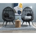 thumbnail image 3 of Linon Kipling Modern Oval Indoor Outdoor Rattan Egg Chair, Black, 3 of 9