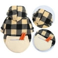 thumbnail image 6 of HKYNLAG Plaid Dog Hoodie British Style Pet Sweaters Warm Dog Jacket Dog Winter Clothes With Pocket for Small Medium Large Dogs Beige 4XL, 6 of 9
