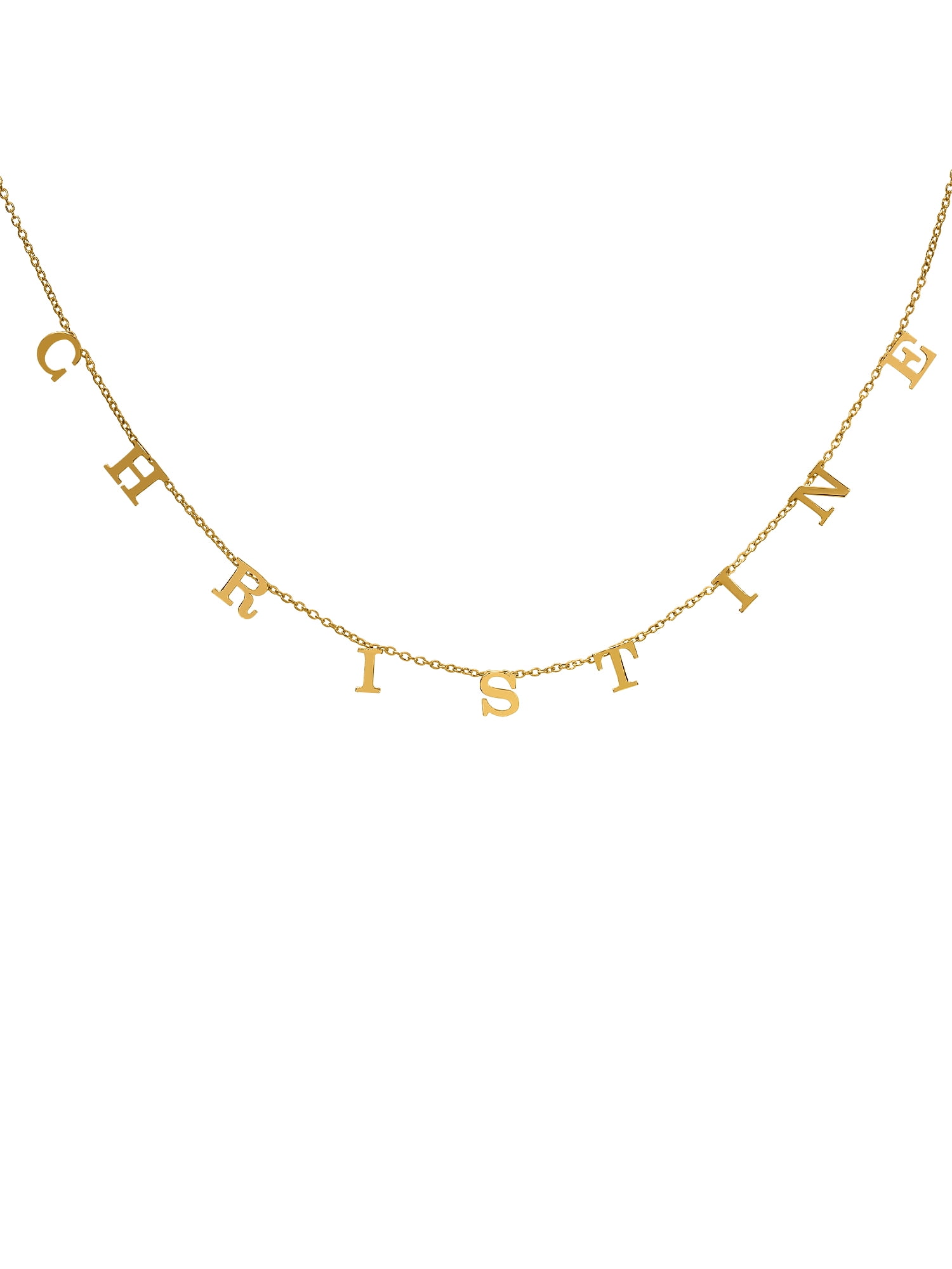 Personalized Three To Nine Block Initials Necklace