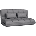 thumbnail image 1 of HOMCOM Adjustable Floor sofa Foldable Lazy Sofa Sleeper w/ 2 Pillows Grey, 1 of 10