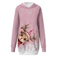 thumbnail image 4 of WILLBEST Sudadera Deportiva para Mujer Sudadera Larga con Capucha, Estilo Casual, con Estampado de Ciervos Navideños, Ideal para Otoño E Invierno XXX-Grande, 4 of 5