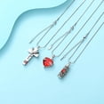thumbnail image 4 of 3 Pack Heart / Cross / Cylinder Urn Necklace for Ashes With Birthstone Cremation Jewelry for Women Men Keepsake Urn Memorial Necklace Ash Pendant, 4 of 7