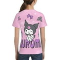 thumbnail image 5 of Sanrio Kuromi Kids T-Shirt 3d Printed Graphic T-Shirts Boys And Girls Short Sleeve Shirts For Youth Kids X-Small, 5 of 6