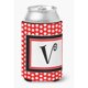 thumbnail image 1 of Aislador de bebidas Caroline's Treasures letra V con lunares rojos y negros, 1 of 1