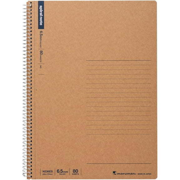 B5 spiral note BASIC　lined 80 sheets