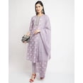 thumbnail image 5 of Rajnandini Women's Pure Cambric Cotton Embroidered Kurta Set With Dupatta (JOPLVL287-XXL_Purple_XXL), 5 of 5