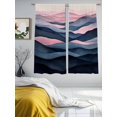 thumbnail image 3 of Abstract Mountain Sheer Curtains 72 Inches Long 2 Panels Sunset Watercolor Impressionist Light Filtering Semi Sheer Window Curtains Drapes for Bedroom Living Room 52"x72", 3 of 7