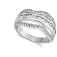 thumbnail image 4 of White Cubic Zirconia Micro Pave Wide Filigree Ring .925 Sterling Silver Band Jewelry Female Size 7, 4 of 4