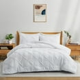 thumbnail image 3 of Peace Nest 3-Piece All Season Pinch Pleated Comforter Set, White, Twin, 3 of 6