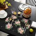 thumbnail image 3 of Pioneer Flower Floral Print Pattern Summer Placemats Table Placemats Set Of 6-Linen Kitchen Washable Placemats Table Mats 12x18 Inch Non-Slip Heat Resistant, 3 of 5