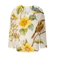 thumbnail image 4 of YUGYXL Womens V-Neck Long Length Sleeve Vintage Floral Print Boho Tops Casual Fall Holiday Blouse Vacation Clothes Yellow XL, 4 of 5