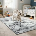 thumbnail image 3 of Cydiria Modern Abstract Marble Faux Wool Area Rug, 2' x 3', Gray, 3 of 10