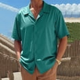 thumbnail image 2 of FRSASU Mens Casual Wrinkle Free Shirts Short Sleeve Button Down Dress Untuckit Shirts Beach Summer Wedding Hawaiian Outfits Green, 2 of 6