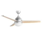 Hauslane CF2000 48 inch Modern Ceiling Fan in Sliver Finish with Quiet Motor, Bright LED Lamp, reversible motor and Three Reversible Blades, Remote Control Included!