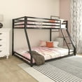 thumbnail image 3 of DHP Miles Low Bunk Bed for Kids, Twin Over Full, Black, 3 of 11