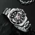 thumbnail image 3 of 2025 Fake Three-Eye Simple All-Match Men's Quartz Belt Watch Sunglasses Wallet 3-Piece Set, 3 of 5
