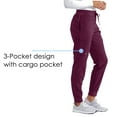 thumbnail image 3 of Barco ONE – Women’s Boost Jogger Pant, Mid-Rise Medical Scrub Pant w/ 4-Way Stretch Fabric & 3 Pockets Wine S, 3 of 6