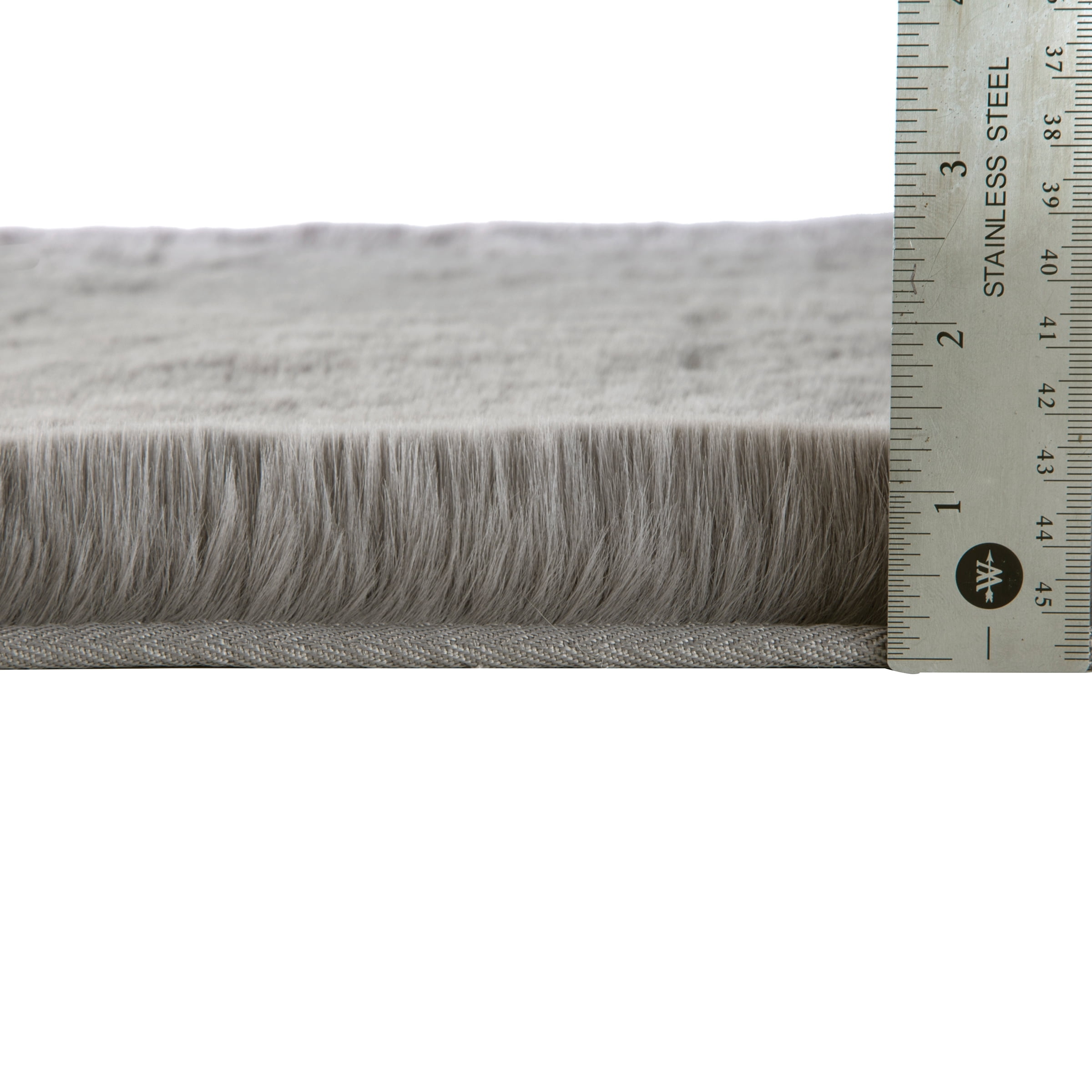 Home-Complete 24x60 Large Faux Fur Bath Mat for Hallway or Kitchen, Machine Washable Nonslip Rug, (Gray)