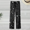 thumbnail image 2 of Casual Trousers Womens All Over Print High Waist Elastic Wide Leg Loose Pajamas Pants, 2 of 3