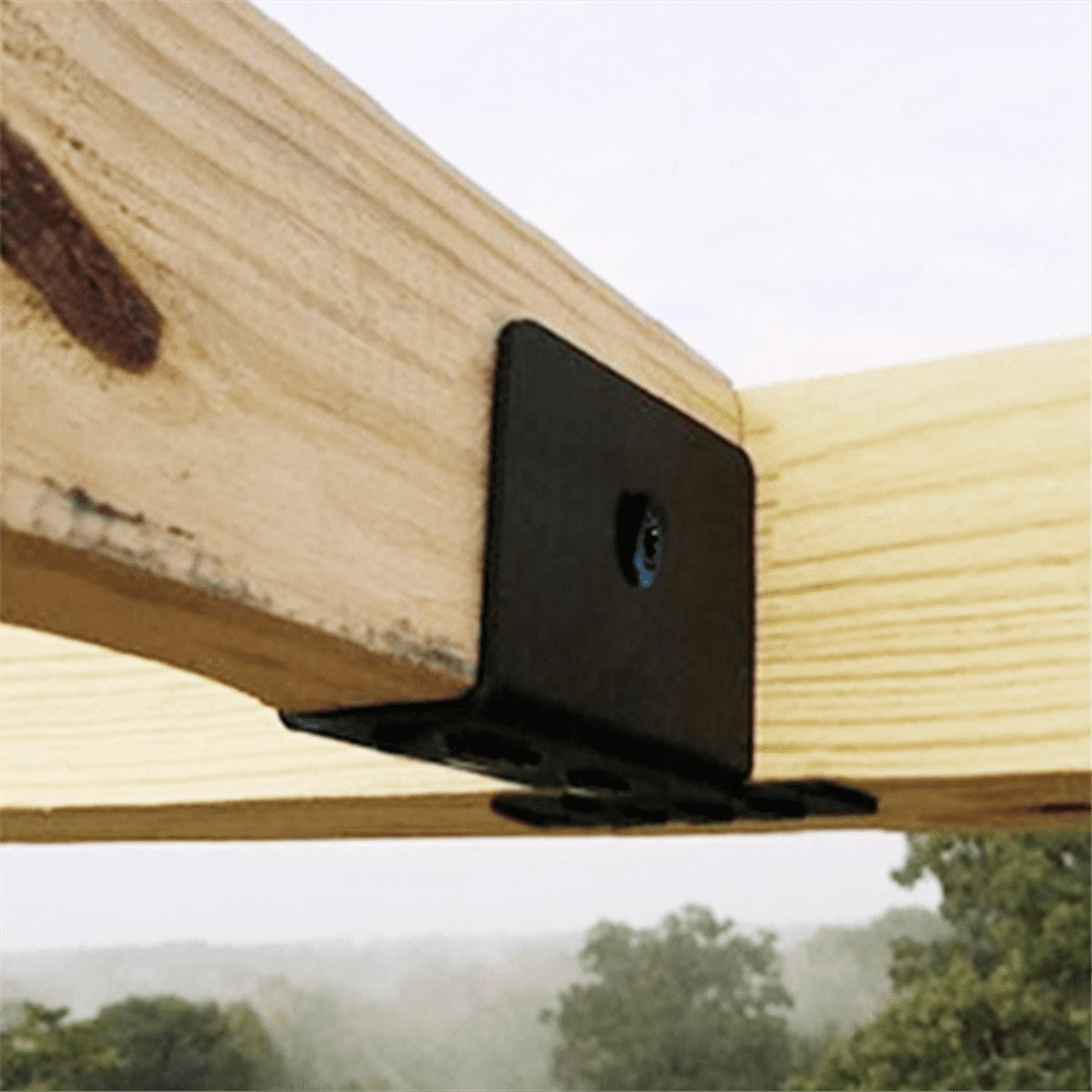 Outdoor Pergola Rafter Bracket Hanger for 2X4 or 2X6 (Black) 4 Pack