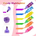 thumbnail image 4 of 18 Pcs Mini Highlighter Topboutique Candy Pastel Highlighter 6 Colors Marker Pens Multicolor Chisel Tip Highlighters for Candy Party Birthday Drawing Diary Greeting Card Office Supplies, 4 of 8