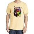 thumbnail image 2 of Wild Bobby,Cute Colorful Rainbow Cat Animal Lover Garment-Dyed Washed Look Short Sleeve Tees, Banana, 2XL, 2 of 3