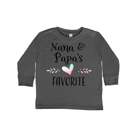 

Inktastic Nana and Papa s Favorite- Heart Grandchild Gift Toddler Boy or Toddler Girl Long Sleeve T-Shirt