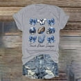 thumbnail image 2 of TSADFHJI Hauts d'Été pour Femmes Tendance 2024 Grande Taille T-Shirt Décontracté Imprimé Rugby Col Rond / Coupe Ample Manches Courtes TTG Gris, 2 of 3