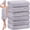 Light Grey, variant on 8 Pack Microfiber Bath Towels Bulk 27'' x 60'' Oversized Bath Towel Highly Absorbent Extra Large Shower Sheets Soft Drying for Beach Pool Bathroom Salon Party(Black)