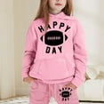 thumbnail image 2 of Boy Jogger Set Size 7 Long Sleeve Letter Print Rugby Football 2pcs Boys Outfit Set Regular Fit Tracksuit 2 Piece Outfits,Pink,6-7 Years, 2 of 4