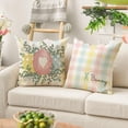 thumbnail image 5 of hofaaa Happy Easter Buffalo Plaid Colorful Rabbits Throw Pillow Covers, 18 x 18 Inch Eucalyptus Leaves Bunny Eggs Cushion Case Decoration for Sofa Couch Set of 4, 5 of 6