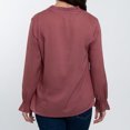 thumbnail image 5 of Elsie & Zoey Merrick Ruffle Tie Keyhole Neck Long Sleeve Blouse for Women, 5 of 6