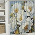 thumbnail image 6 of Fenyluxe White Flowers Blue Yellow Pretty Shower Curtain Bathroom Decor 100% Polyester Fiber Washable Home Bathtubs Decoration with Hooks 60x72, 6 of 7