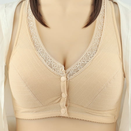 

4-pack Women Fashion Lace Front Buckle Underwear Without Rims Vest Lace Plus Size Bra bralettes for women with support push up