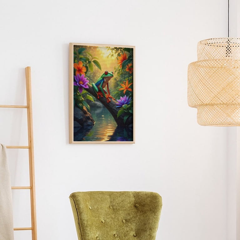 Lxmsja Morning Glory Flower Frog Diamond Painting Kit - Full Drill 5D DIY Art 30x40cm
