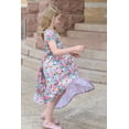thumbnail image 4 of Millie Loves Lily Girls Turquoise and Pink Floral Hi- Low Midi Dress, Extended Size 10/12+, 4 of 4