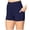 Navy, variant on Krdevn Women Solid Yoga Shorts, High Waist Stretch 3 Inch Anti Chafing Workout Biker Shorts with Pocket,Navy