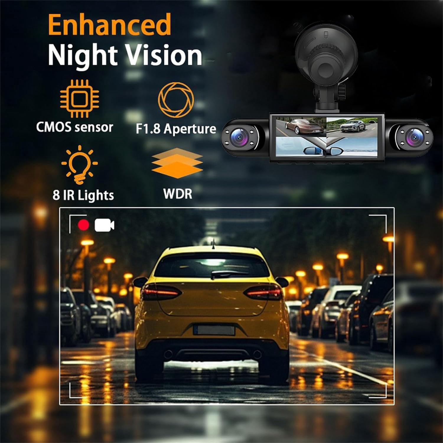 Saker Plus Dash Cam 360, 2026 New Saker Plus Full View Car Dashcam System, 360° 4 Channel Dash Cam with Front Rear Left Right Cameras, 24h Parking Monitor, Night Vision, G-Sensor, Loop Recording