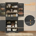 thumbnail image 3 of EDTara 72" Tall Storage Cupboard with Four Doors, Pull-Out Drawer, and Adjustable Shelves, Practical Organizer for Living Room, Office, or Dining Area, 3 of 7