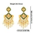 thumbnail image 4 of Efulgenz Indian Chandbali Earrings Green Bridal Traditional Crystal Kundan Dangling Earrings Faux Pearl Drop Dangle Statement Wedding Earrings Set for Women, 4 of 6