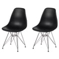 thumbnail image 1 of Fabulaxe Plastic DSW Shell Dining Chair, Mid-Century Modern, Kids, Polypropylene, Black (Set of 2), 1 of 7