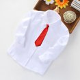 thumbnail image 3 of breaise Toddler Girls Boys Uniform Dress Shirt Cotton Long Sleeve Button Down Tops School Church Wedding Dress Shirts with Tie, 3 of 3
