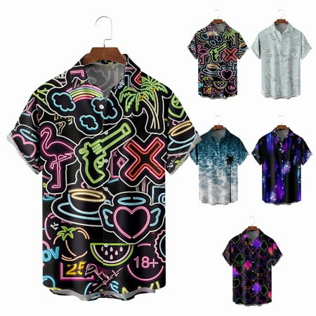 

Plus Size Button Down Shirts with Chest Pocket Slim-Fit Tops for Men Women