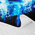 thumbnail image 5 of Manfei Soccer Sports Bed Spread Queen, Queen Coverlet Set, Black Bright Blue, Black Reversible 3pcs, 1 Quilt and 2 Pillowcases, 5 of 7